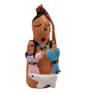 Vintage Native American Navajo Storyteller Clay Pottery Christmas ornament